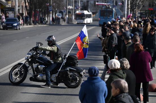 Автопробег мотоклуба "Ночные волки" в Крыму