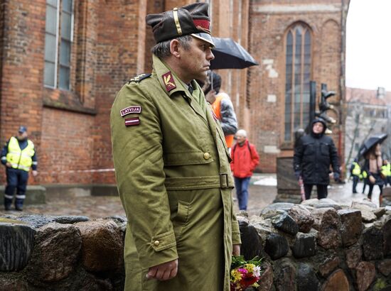 Шествие легионеров Waffen SS в Риге