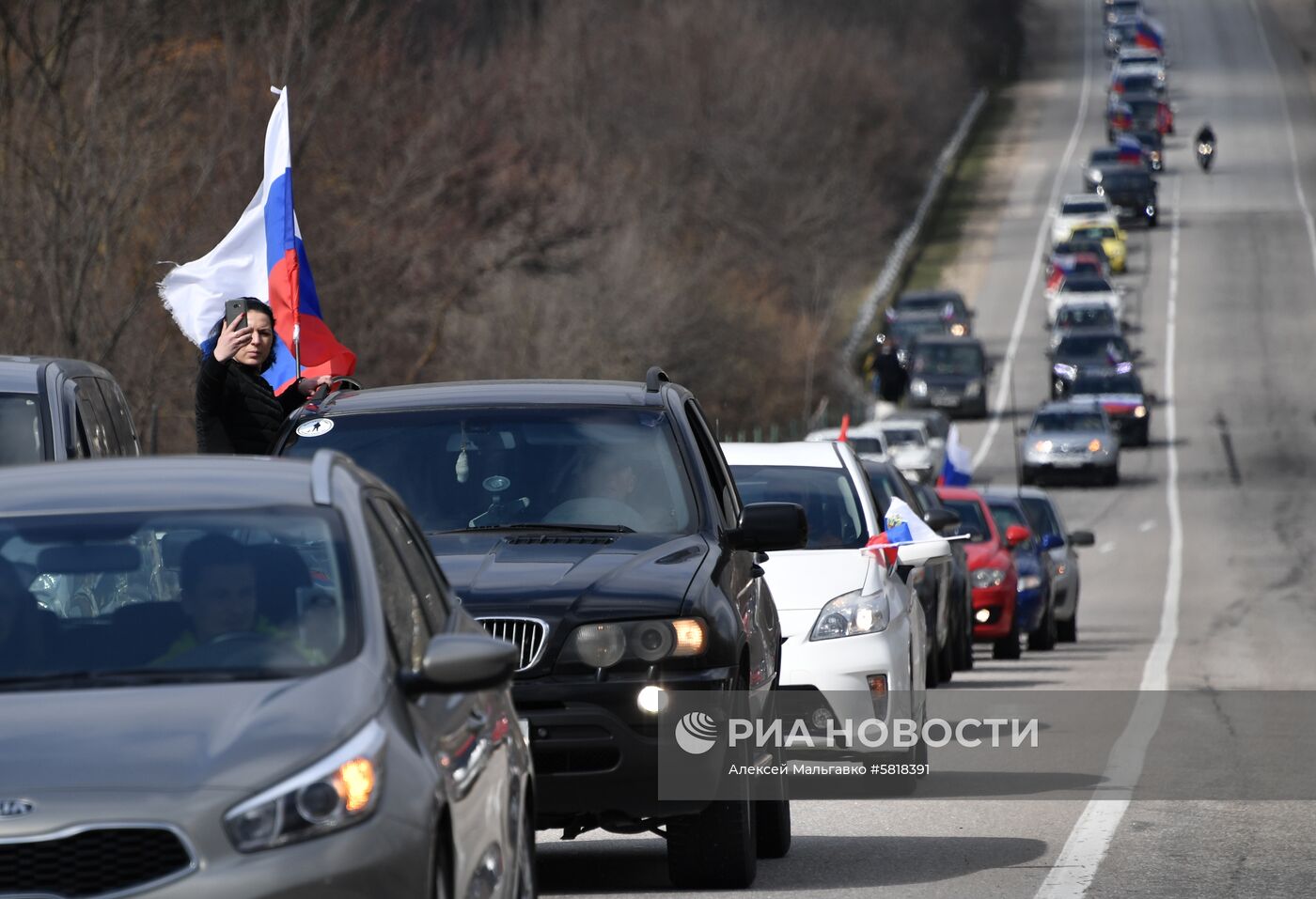 Автопробег мотоклуба "Ночные волки" в Крыму