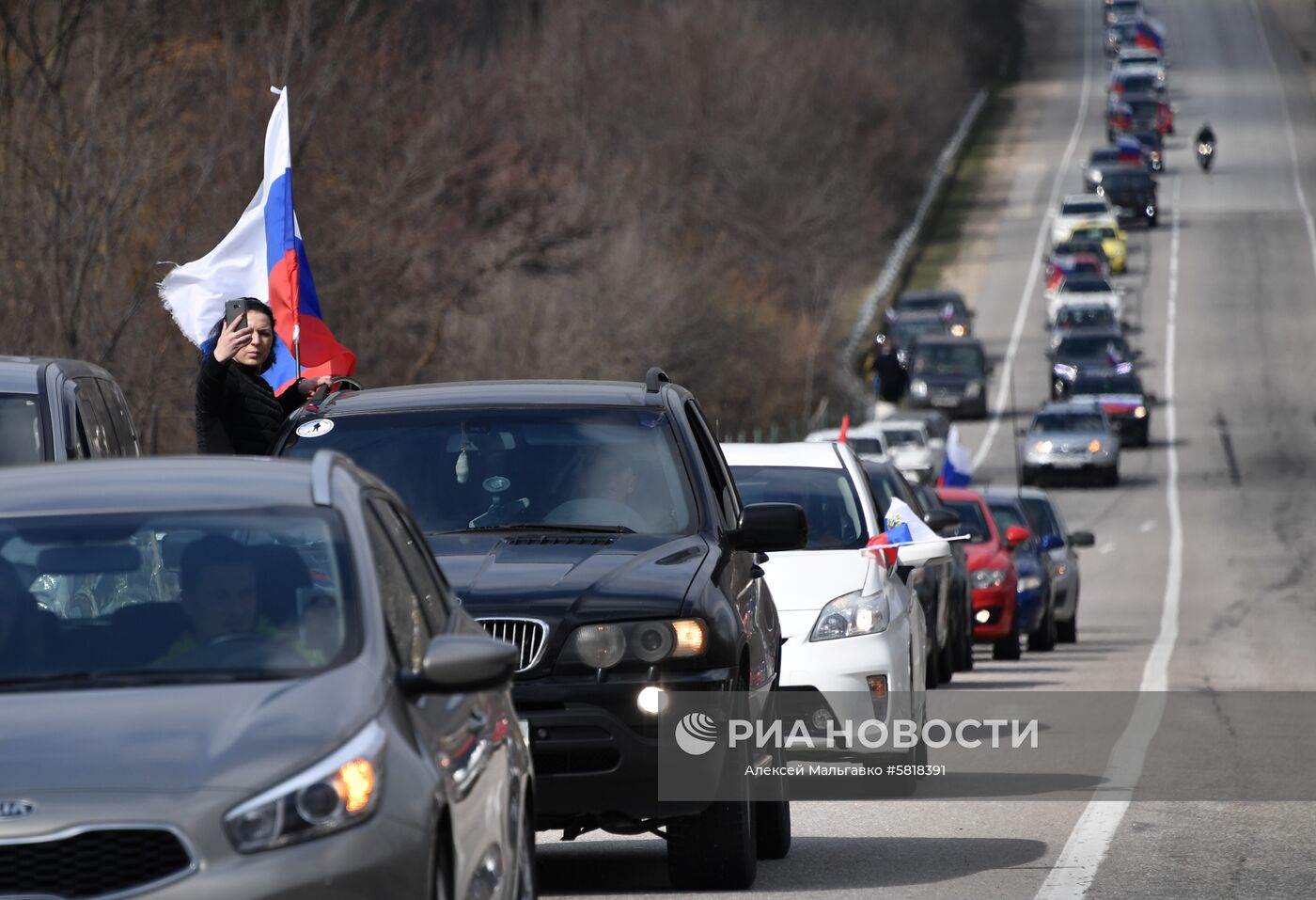 Автопробег мотоклуба "Ночные волки" в Крыму