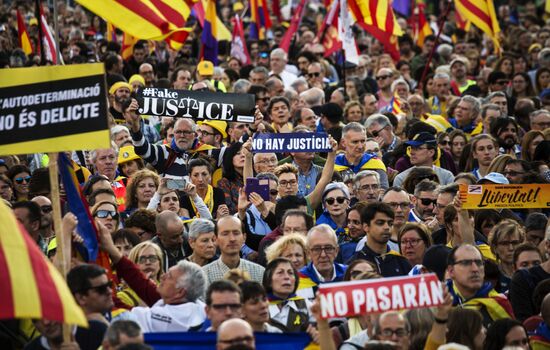 Акция в поддержку независимости Каталонии