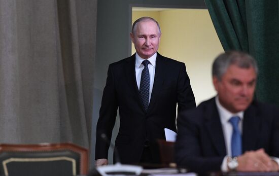 Президент РФ В. Путин принял участие в расширенном заседании коллегии Генпрокуратуры РФ