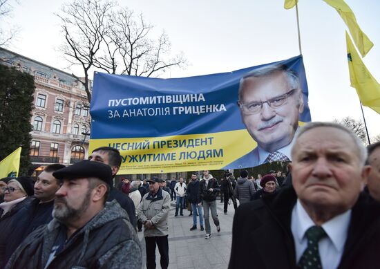 Митинг в поддержку кандидата в президенты Украины А. Гриценко