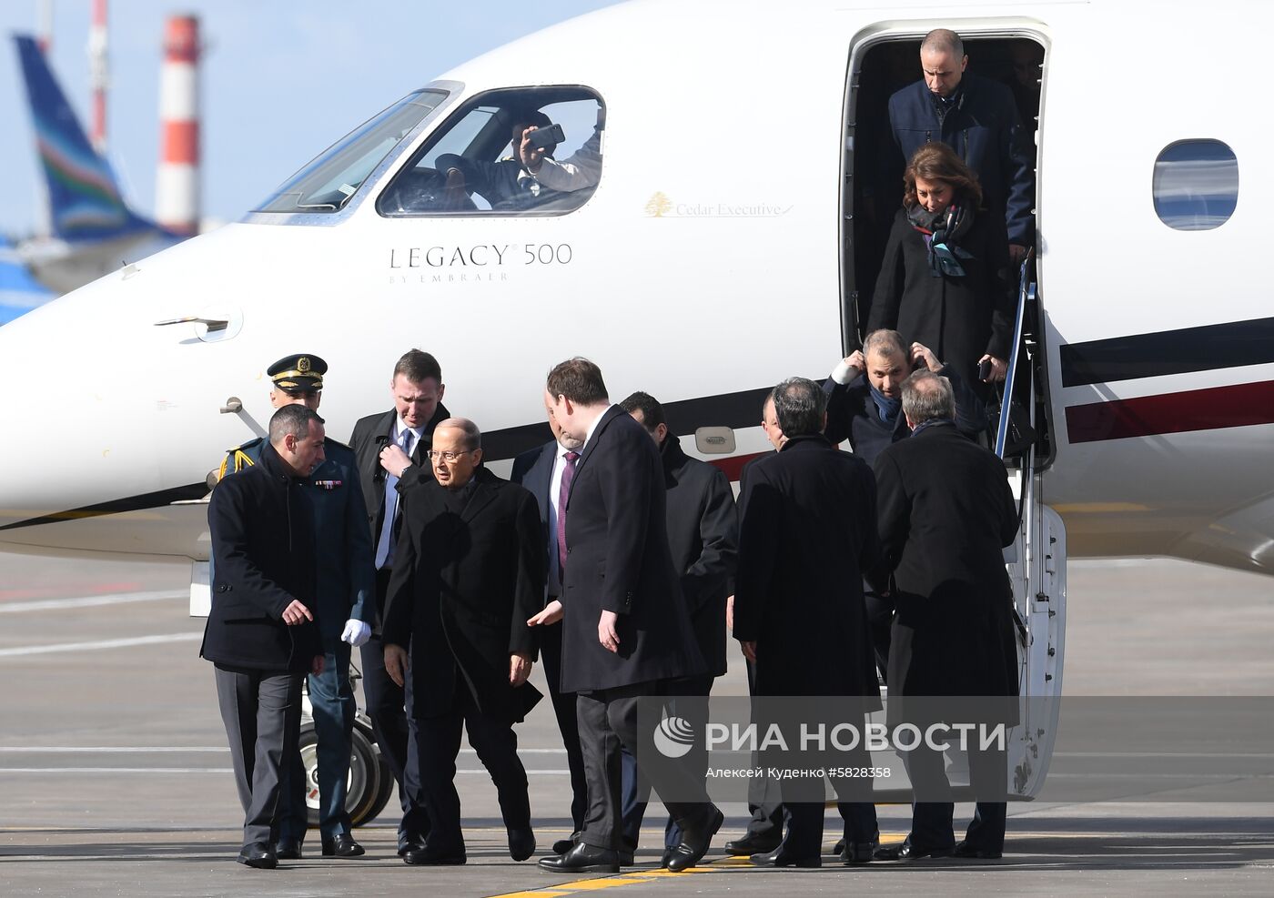 Прилет президента Ливана М. Ауна в Москву  