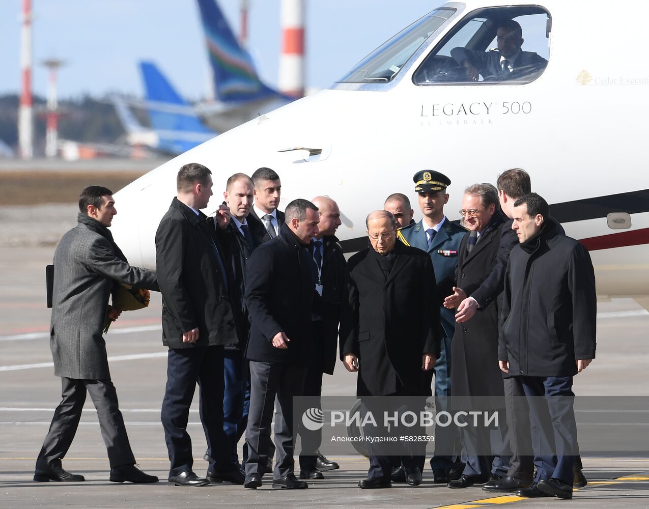 Прилет президента Ливана М. Ауна в Москву  