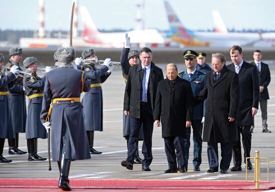 Прилет президента Ливана М. Ауна в Москву  