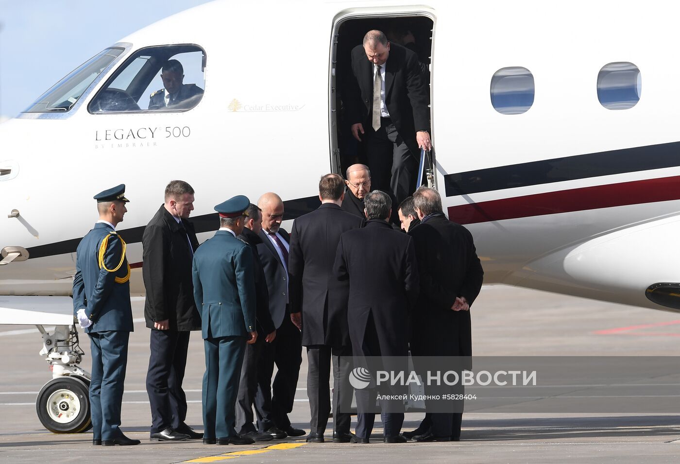 Прилет президента Ливана М. Ауна в Москву  