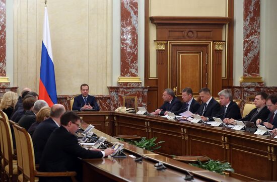 Премьер-министр РФ Д. Медведев провел заседание правительства РФ