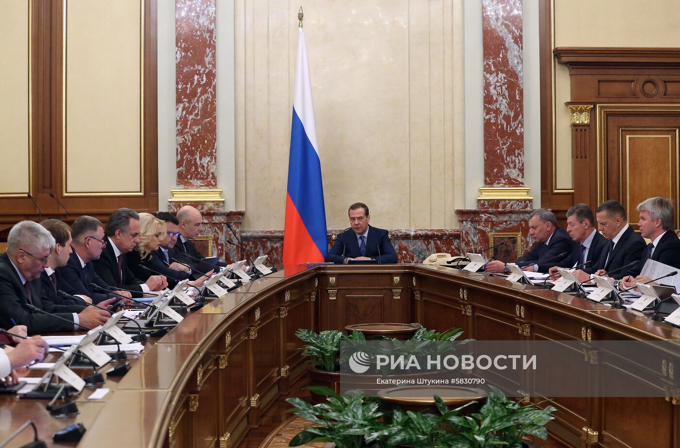 Премьер-министр РФ Д. Медведев провел заседание правительства РФ