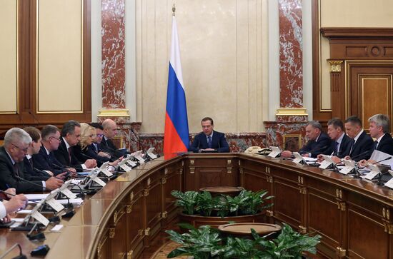 Премьер-министр РФ Д. Медведев провел заседание правительства РФ
