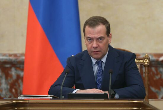 Премьер-министр РФ Д. Медведев провел заседание правительства РФ