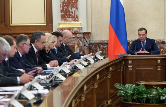 Премьер-министр РФ Д. Медведев провел заседание правительства РФ