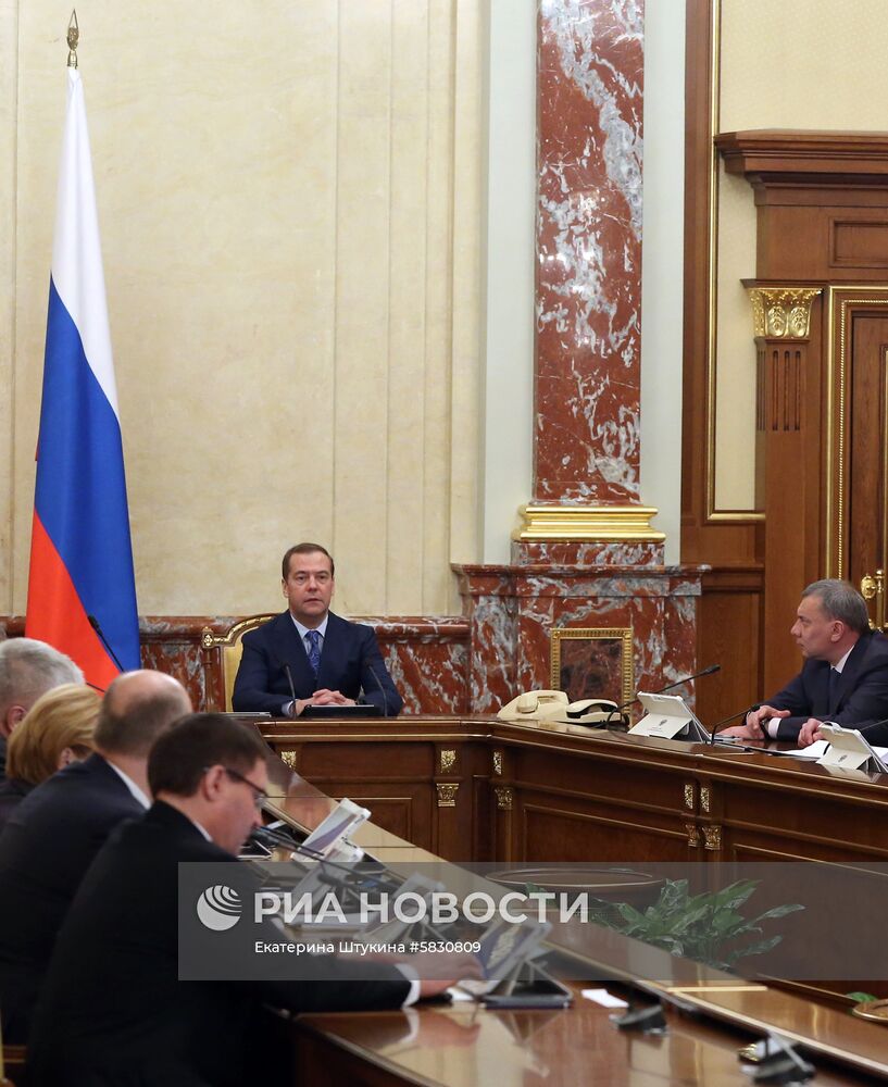Премьер-министр РФ Д. Медведев провел заседание правительства РФ