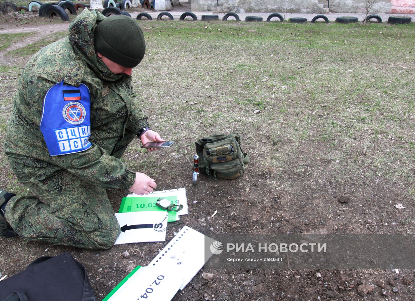 Последствия обстрела в Горловке