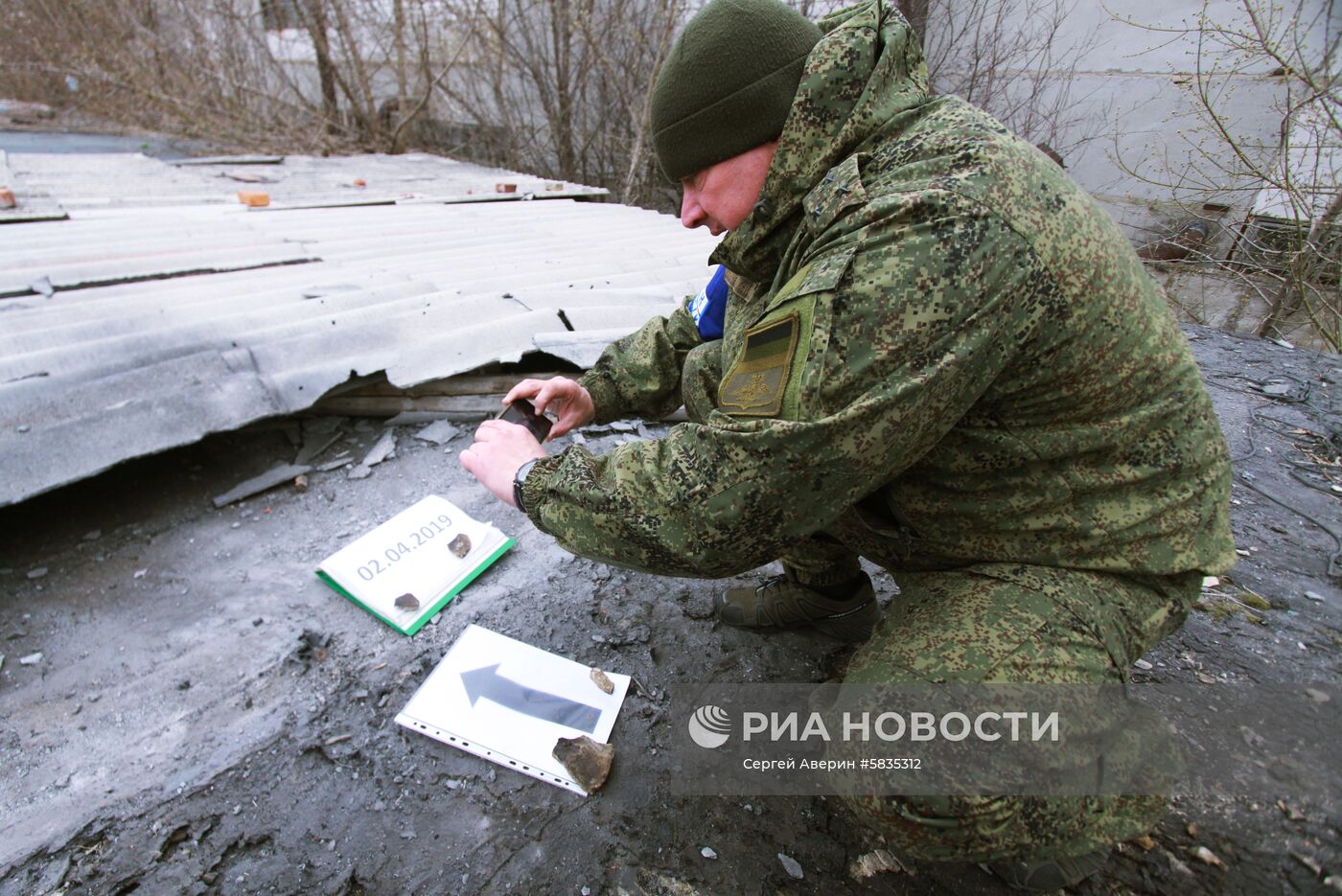 Последствия обстрела в Горловке