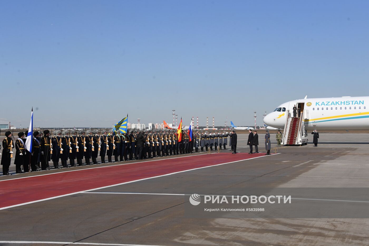 Прилет президента Казахстана  К.-Ж. Токаева в Москву