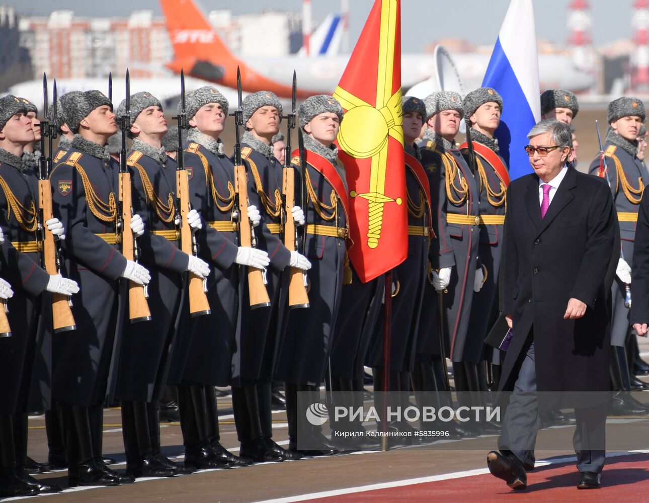 Прилет президента Казахстана  К.-Ж. Токаева в Москву