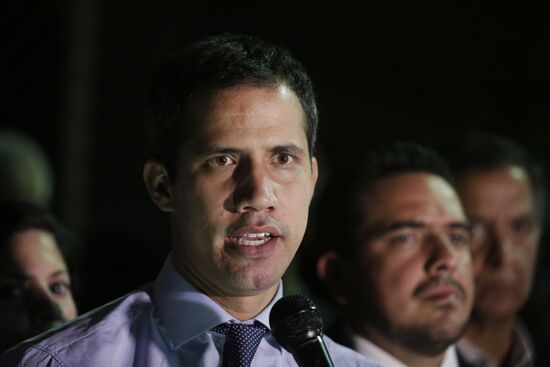 Пресс-конференция Х. Гуаидо в Каракасе