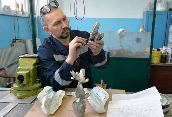 Изготовление кактусов из чугуна на Каслинском заводе 