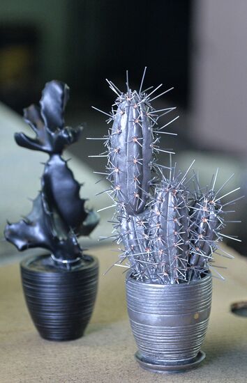 Изготовление кактусов из чугуна на Каслинском заводе 