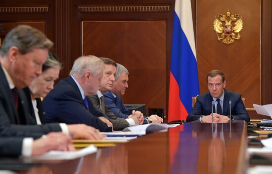 Премьер-министр РФ Д. Медведев провел встречу с руководством фракции партии «Справедливая Россия» в Госдуме РФ