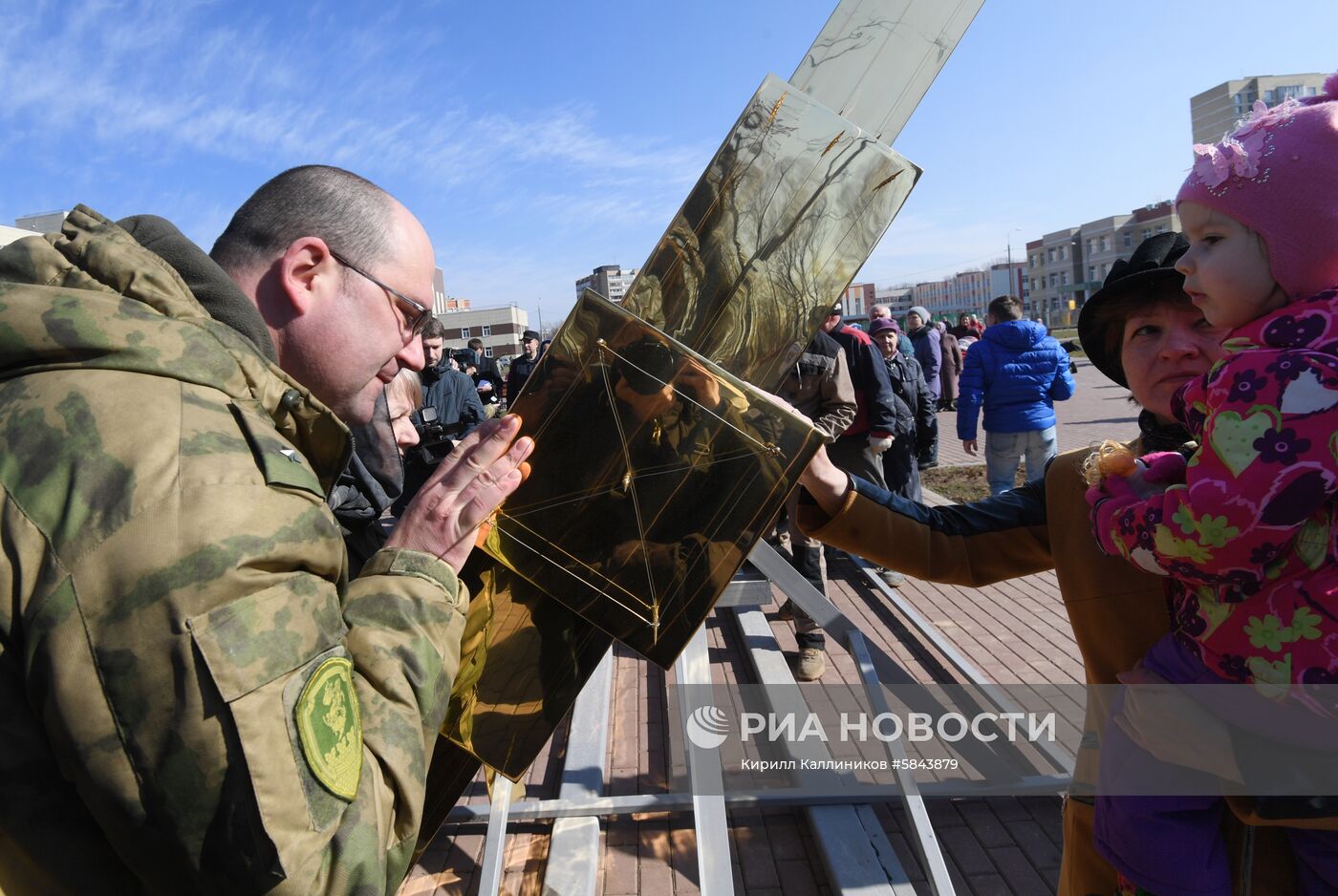 Установка креста на главный храм Росгвардии 