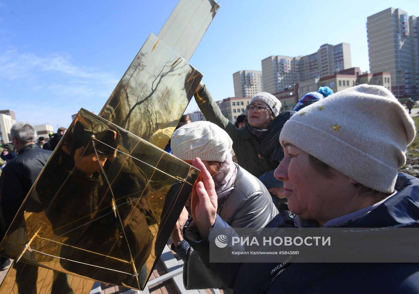 Установка креста на главный храм Росгвардии