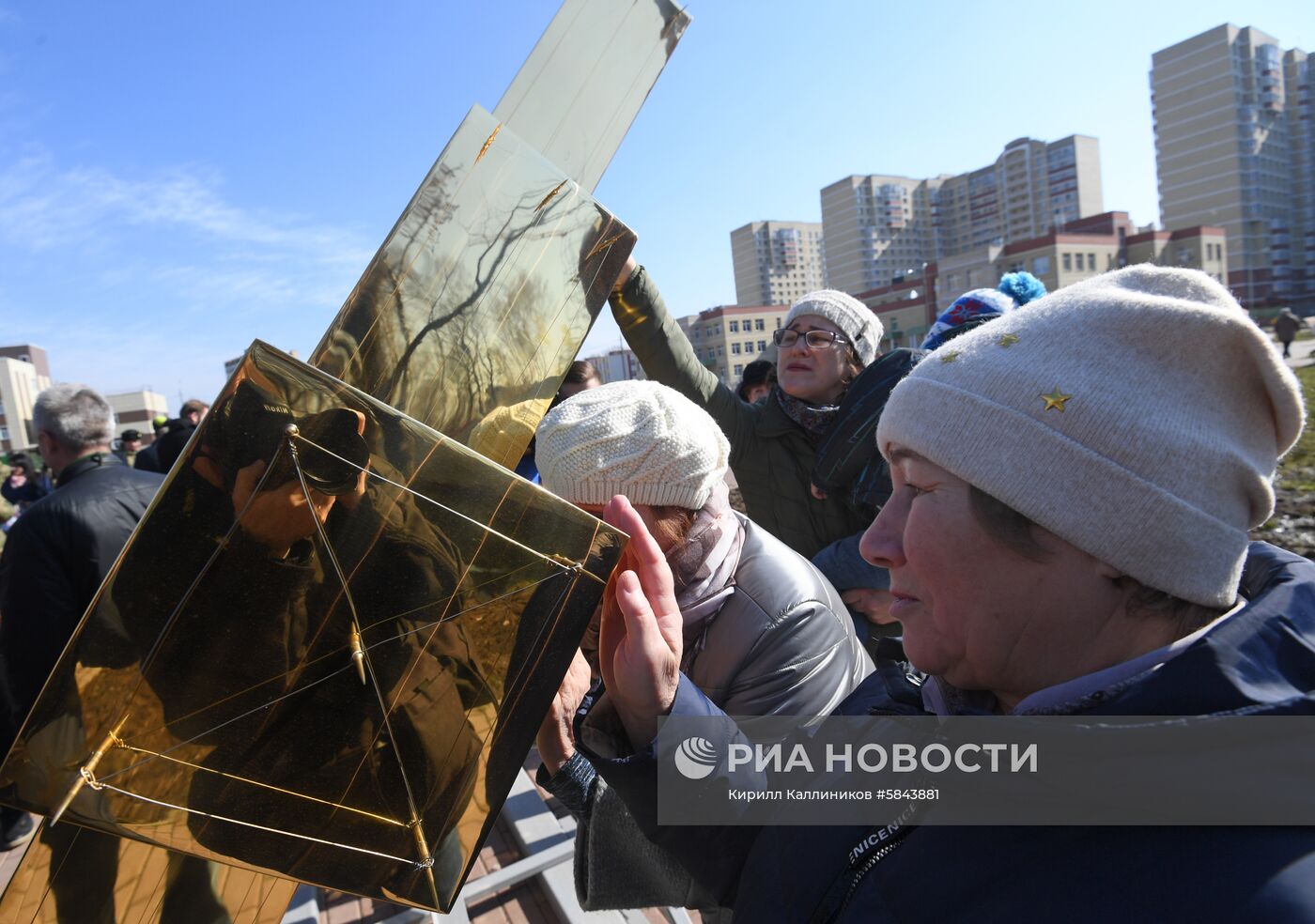 Установка креста на главный храм Росгвардии 