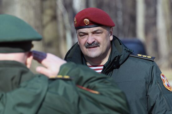 Установка креста на главный храм Росгвардии 
