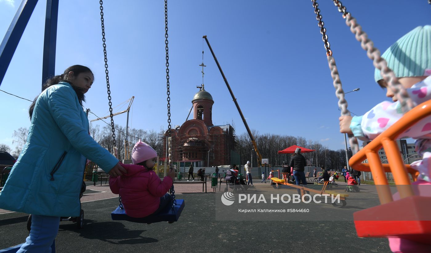 Установка креста на главный храм Росгвардии