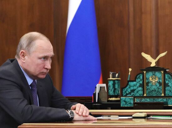 Президент РФ В. Путин встретился с главой Ставропольского края В. Владимировым