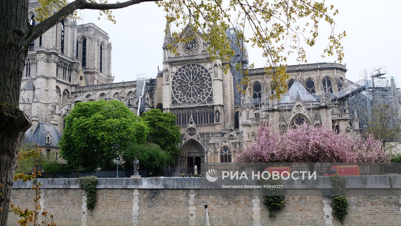 Последствия пожара в соборе Парижской Богоматери