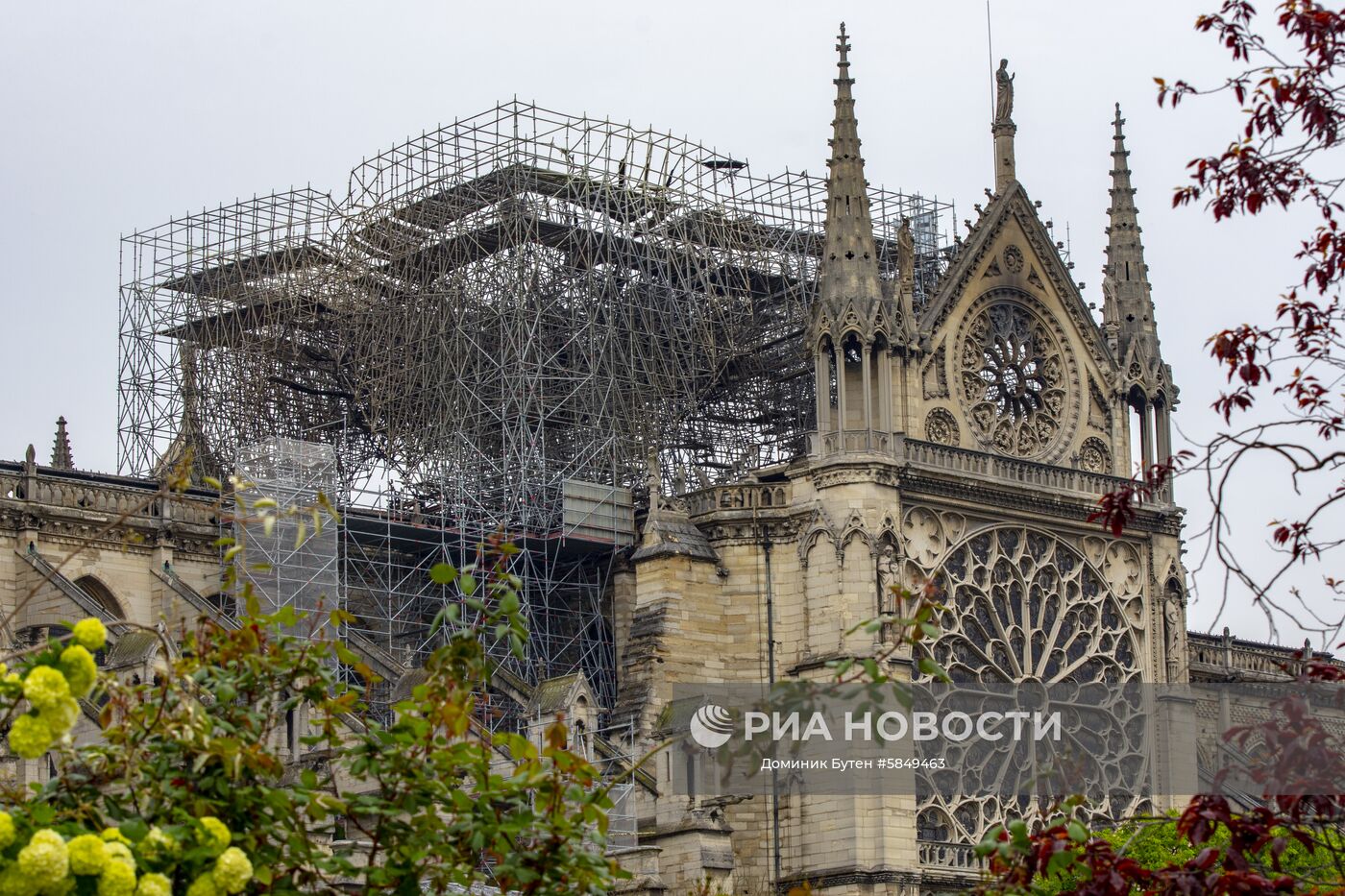 Последствия пожара в соборе Парижской Богоматери