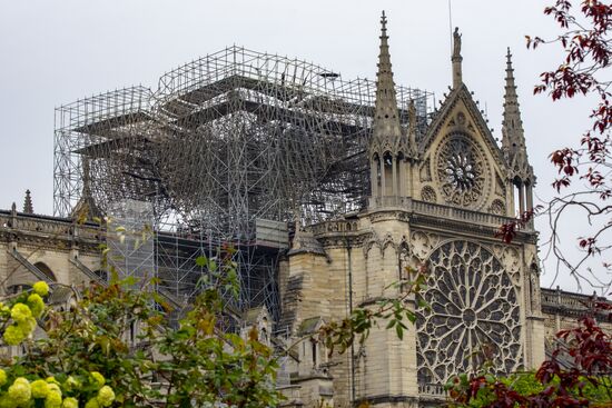 Последствия пожара в соборе Парижской Богоматери