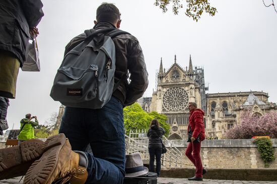 Последствия пожара в соборе Парижской Богоматери