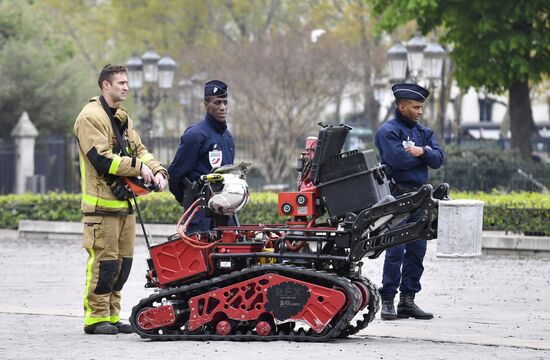 Последствия пожара в соборе Парижской Богоматери