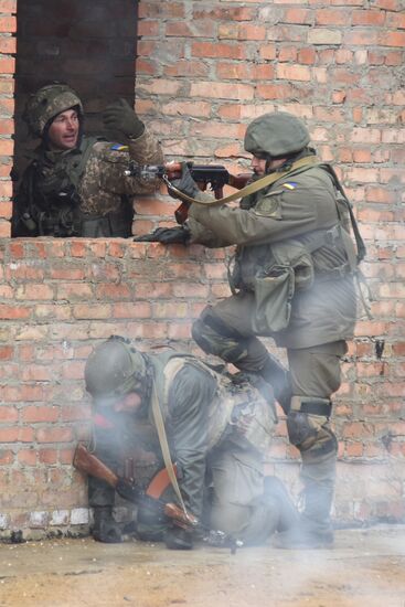 Военные учения на полигоне Яворовский во Львовской области
