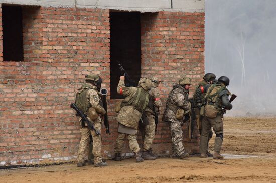 Военные учения на полигоне Яворовский во Львовской области