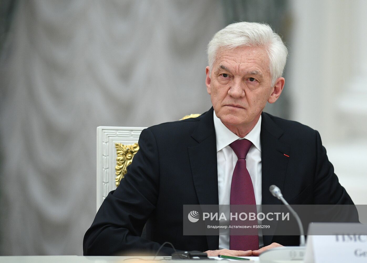 18 апреля 2019. Владелец Volga Group Геннадий Тимченко во время встречи президента РФ Владимира Путина с представителями деловых кругов Франции. Место: Россия, Москва. Автор: Владимир Астапкович/РИА Новости. Президент РФ В. Путин встретился с представителями деловых кругов Франции