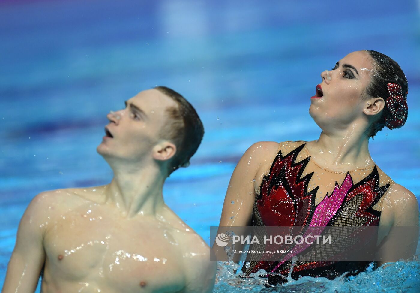 Синхронное плавание. Третий этап Мировой серии. Смешанный дуэт. Техническая программа