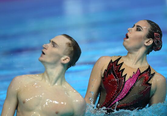Синхронное плавание. Третий этап Мировой серии. Смешанный дуэт. Техническая программа