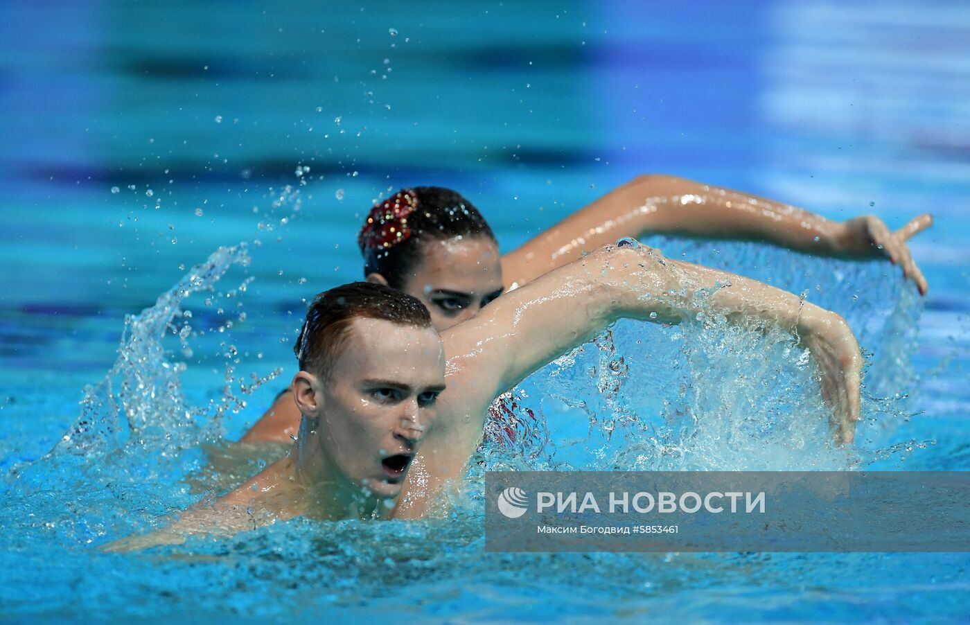 Синхронное плавание. Третий этап Мировой серии. Смешанный дуэт. Техническая программа