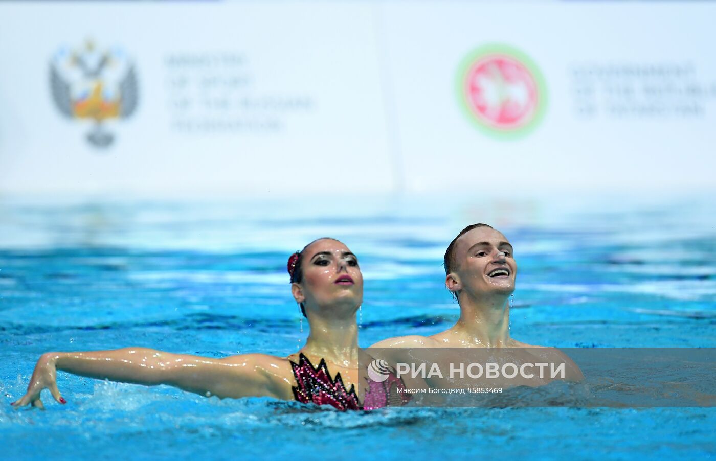 Синхронное плавание. Третий этап Мировой серии. Смешанный дуэт. Техническая программа
