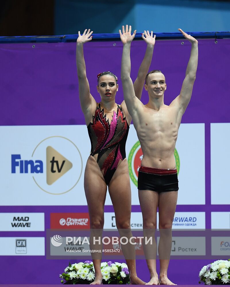 Синхронное плавание. Третий этап Мировой серии. Смешанный дуэт. Техническая программа