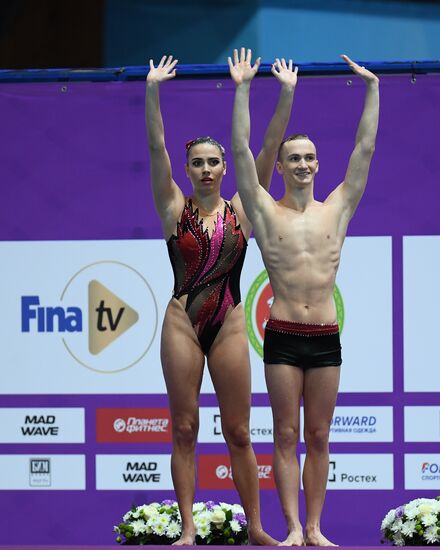 Синхронное плавание. Третий этап Мировой серии. Смешанный дуэт. Техническая программа