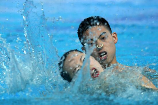 Синхронное плавание. Третий этап Мировой серии. Смешанный дуэт. Техническая программа