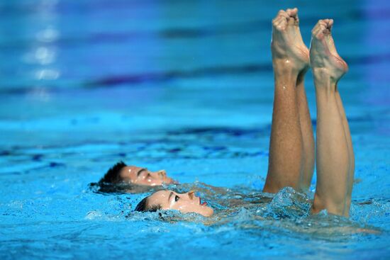 Синхронное плавание. Третий этап Мировой серии. Смешанный дуэт. Техническая программа