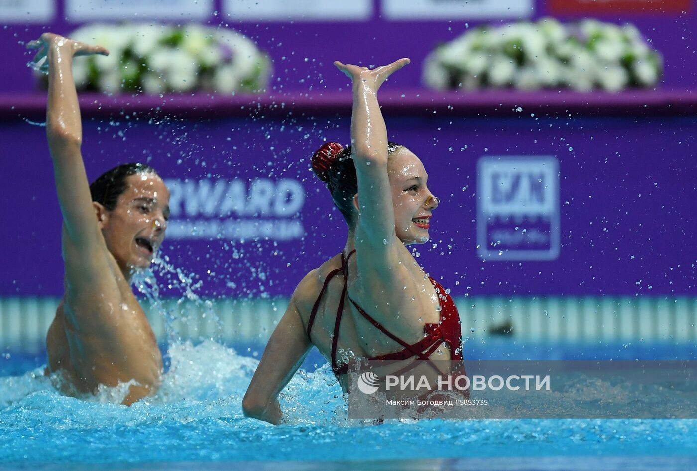 Синхронное плавание. Третий этап Мировой серии. Смешанный дуэт. Техническая программа