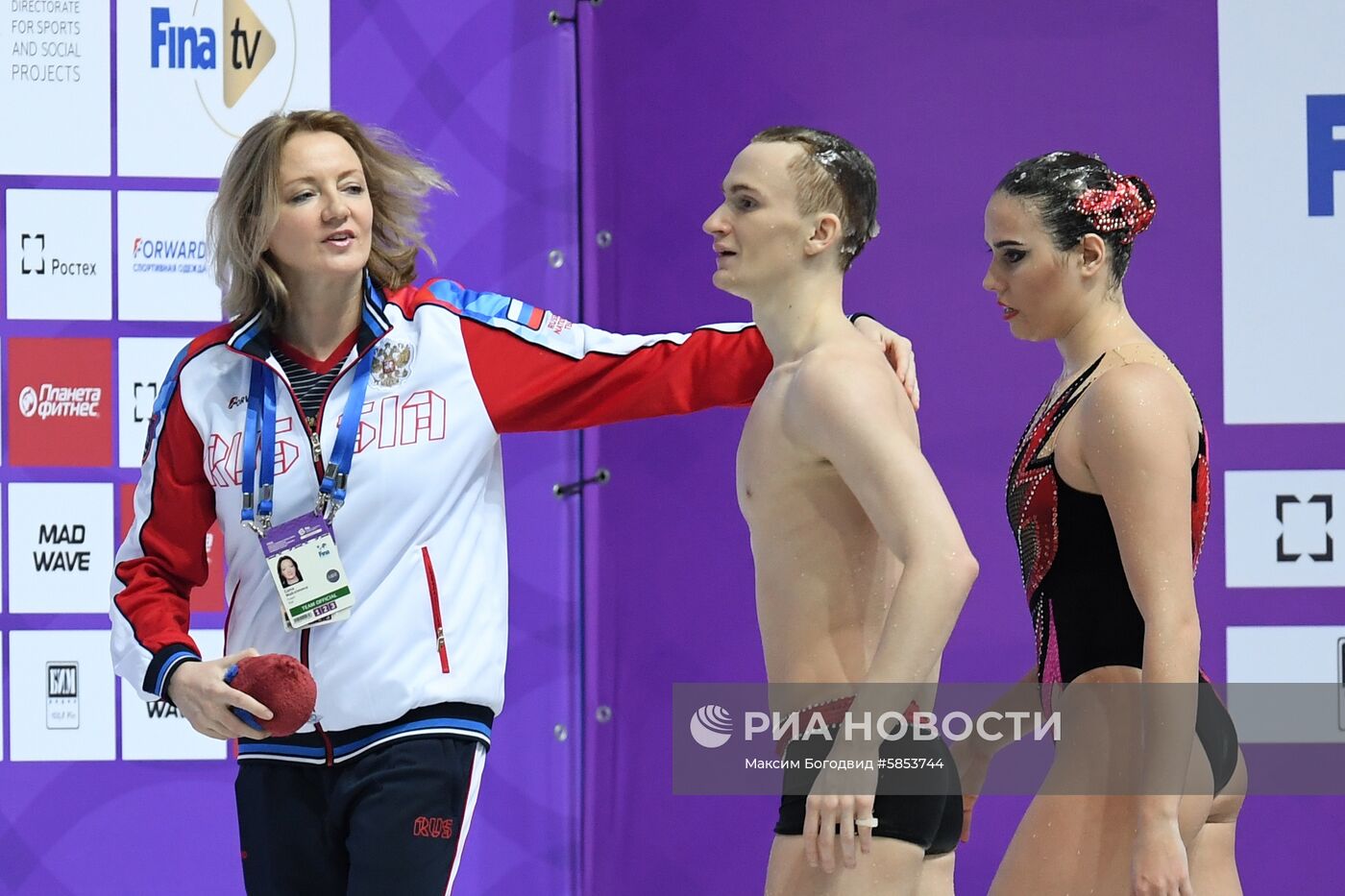 Синхронное плавание. Третий этап Мировой серии. Смешанный дуэт. Техническая программа