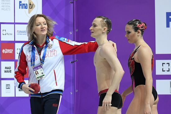 Синхронное плавание. Третий этап Мировой серии. Смешанный дуэт. Техническая программа